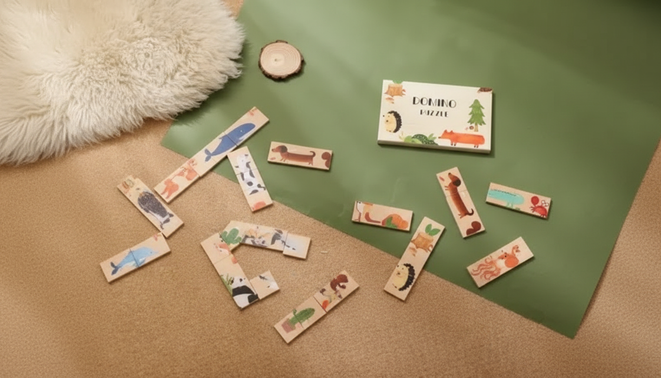Montessori Wooden Animal Puzzle for Toddlers (Ages 1–3)