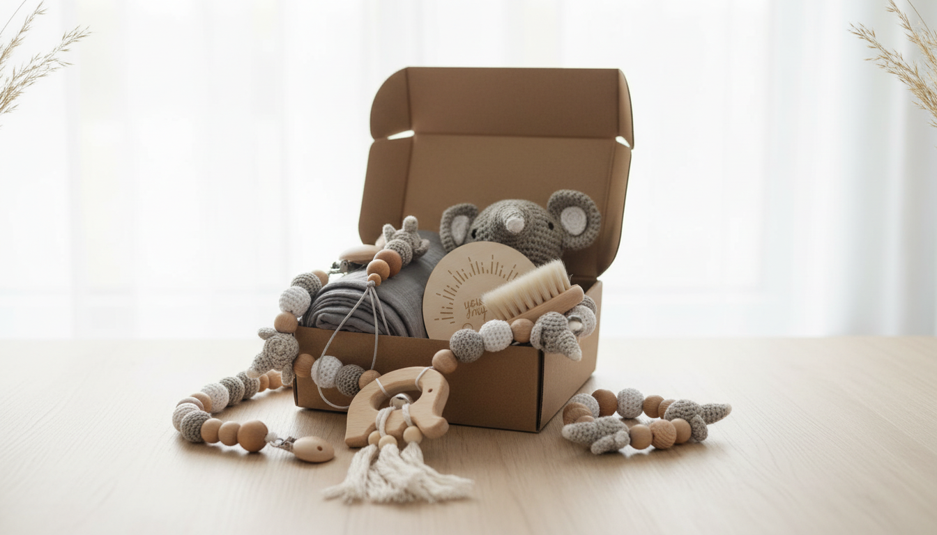 Newborn Bath Gift Set for Cozy Wraps & Milestone Photos