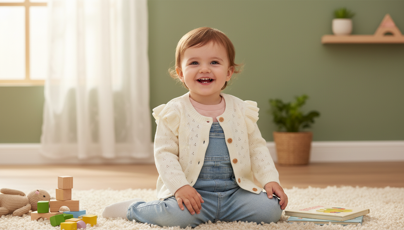 Toddler Girl Ruffle Knit Cardigan: Cozy Button Layer